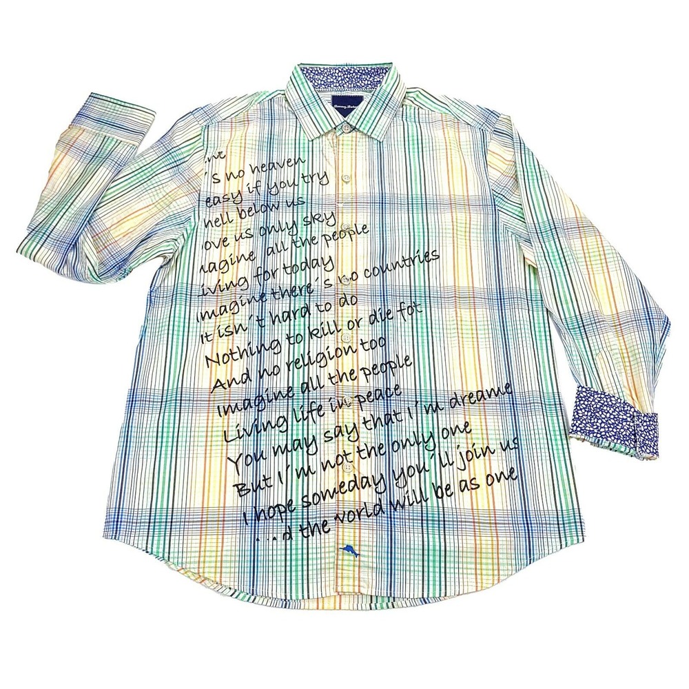 Tommy Bahama Mens Long Sleeve Shirt Size Medium M Button Closure 100% Cotton New